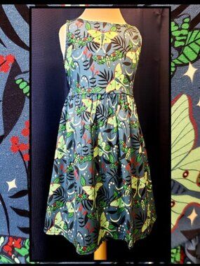Kids Green Moth Print Dress